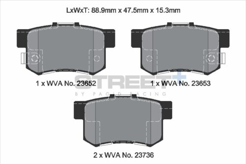Pagid Street+ rear brake pads for Honda CR-V, Honda Legend