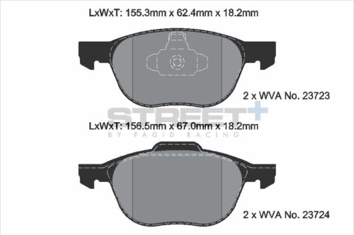 Pagid Street+ front brake pads for Ford C-Max, Ford EcoSport