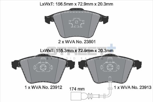 Pagid Street+ front brake pads for VW Scirocco, VW Golf Cabriolet