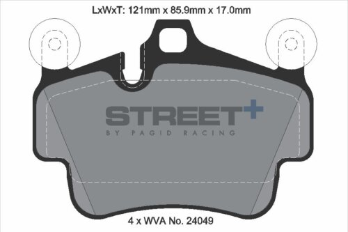 Pagid Street+ front brake pads for Porsche Boxster, Porsche 911