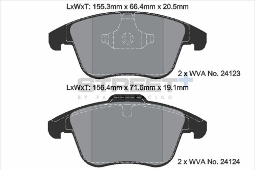 Pagid Street+ front brake pads for Land Rover Freelander, Land Rover Range Rover Evoque