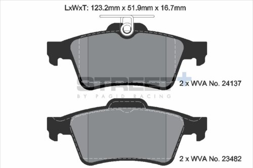 Pagid Street+ rear brake pads for Ford C-Max, Mazda 3