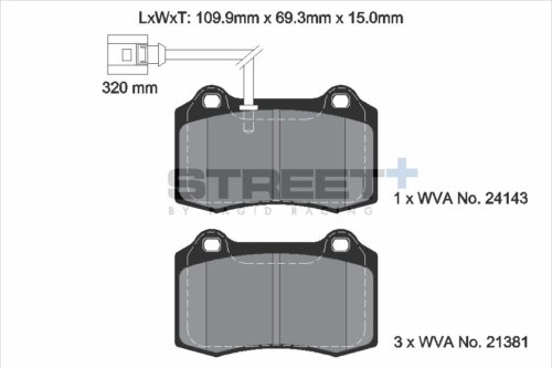 Pagid Street+ front brake pads for Alfa Romeo 156, Alfa Romeo 147