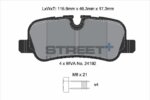 Pagid Street+ rear brake pads for Land Rover Discovery, Land Rover Range Rover