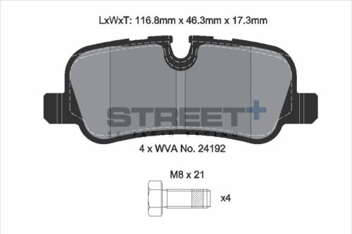 Pagid Street+ rear brake pads for Land Rover Discovery, Land Rover Range Rover