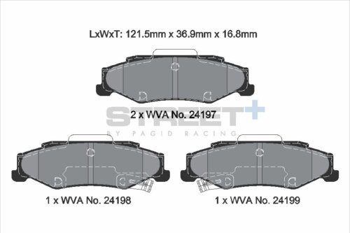 Pagid Street+ rear brake pads for Cadillac XLR, AC MK