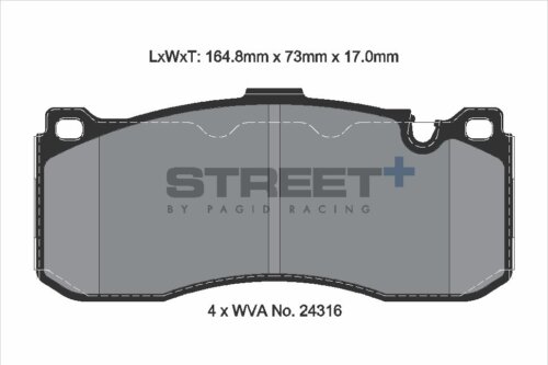 Pagid Street+ front brake pads for BMW 1, Mini Mini