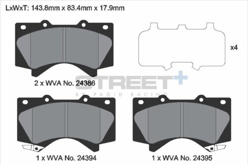 Pagid Street+ front brake pads for Lexus LX, Toyota Land Cruiser