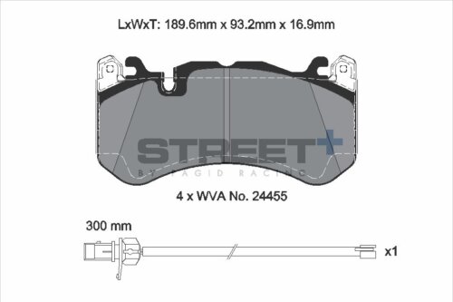Pagid Street+ front brake pads for Chevrolet Camaro, Chrysler 300C