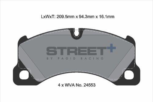 Pagid Street+ front brake pads for Porsche Panamera, VW Touareg