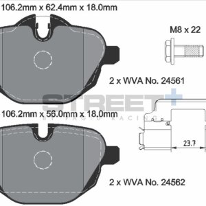 Pagid Street+ rear brake pads for BMW 5, BMW i8