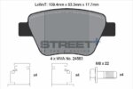 Pagid Street+ rear brake pads for VW Scirocco, VW Golf Cabriolet
