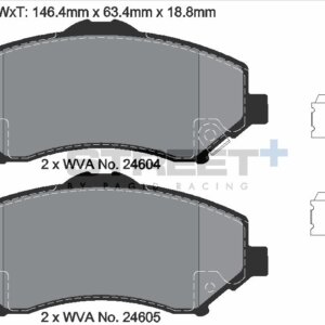 Pagid Street+ front brake pads for Jeep Wrangler, Jeep Cherokee