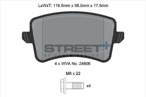 Pagid Street+ rear brake pads for Audi A4, Audi A5