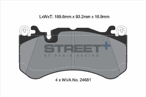 Pagid Street+ front brake pads for Mercedes-Benz AMG GT, Mercedes-Benz C-Class