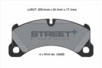 Pagid Street+ front brake pads for Porsche Cayenne, Porsche Panamera