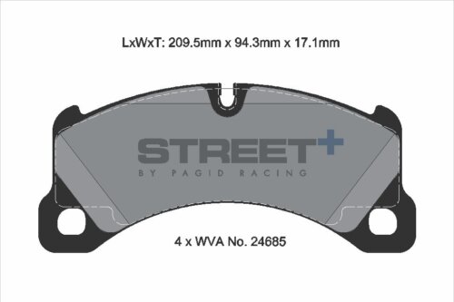 Pagid Street+ front brake pads for Porsche Cayenne, Porsche Panamera