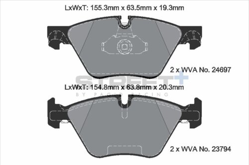 Pagid Street+ front brake pads for BMW 5, BMW X3