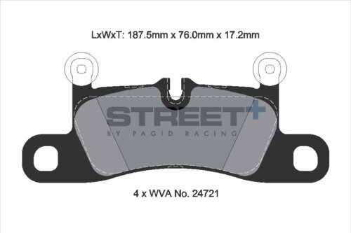 Pagid Street+ rear brake pads for Porsche Boxster, Porsche Cayenne