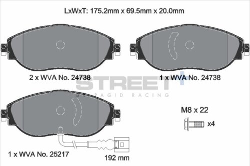 Pagid Street+ prednje kočione pločice za VW CC, VW Sharan
