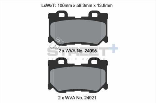 Pagid Street+ rear brake pads for Infiniti Q40, Infiniti Q50