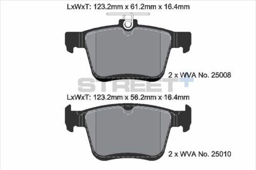 Pagid Street+ rear brake pads for VW Golf, Audi TT