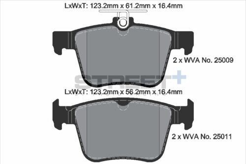 Pagid Street+ rear brake pads for VW Golf, Audi TT