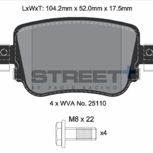 Pagid Street+ stražnje kočione pločice za VW Polo, Skoda Octavia