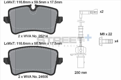 Pagid Street+ rear brake pads for Porsche Macan, Audi A4