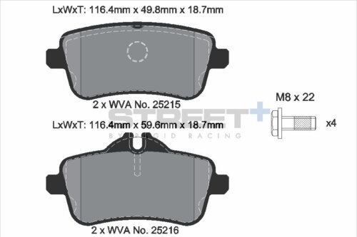 Pagid Street+ rear brake pads for Mercedes-Benz CLA, Mercedes-Benz CLA-Class