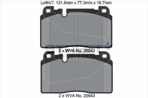 Pagid Street+ front brake pads for Porsche Macan, Audi SQ5