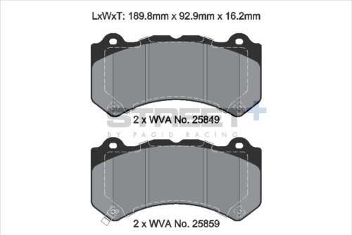 Pagid Street+ front brake pads for Chevrolet Camaro, Chrysler 300C