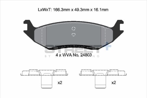 Pagid Street+ rear brake pads for Dodge Durango, Dodge RAM 1500