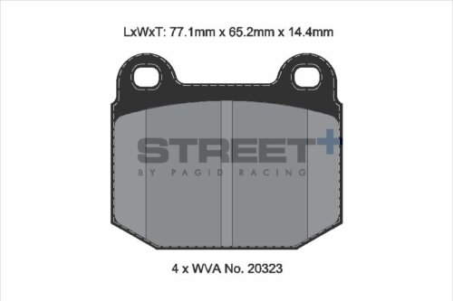 Pagid Street+ front brake pads for Lotus Elise, Lotus Europa