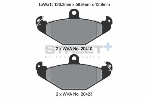 Pagid Street+ rear brake pads for Lotus Elise, Lotus Europa