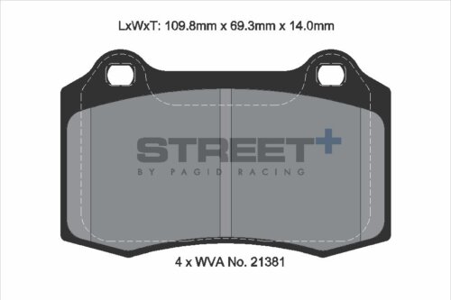 Pagid Street+ front brake pads for Subaru Impreza, Nissan 350Z