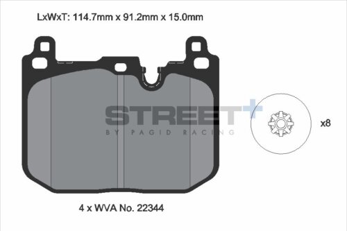 Pagid Street+ front brake pads for BMW 1, Mini MINI Convertible