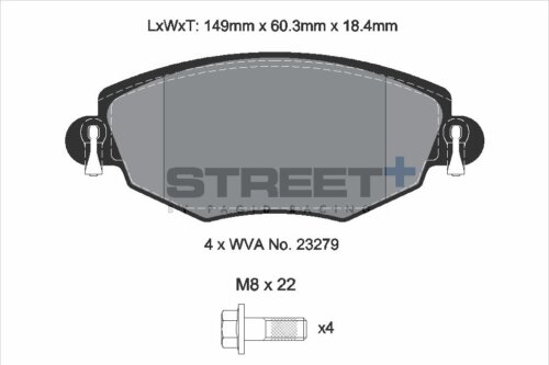 Pagid Street+ front brake pads for Ford Mondeo, Jaguar X-Type