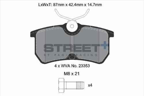 Pagid Street+ front brake pads for Ford Fiesta, Ford Focus