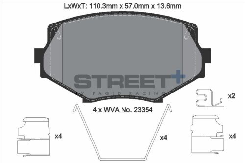 Pagid Street+ front brake pads for Mazda MX-5