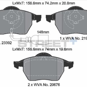 Pagid Street+ prednje kočione pločice za SEAT Leon, VW New Beetle