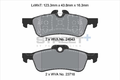 Pagid Street+ rear brake pads for Mini MINI Convertible, Mini Mini