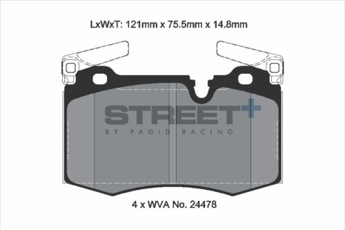 Pagid Street+ front brake pads for Mini MINI Convertible, Mini MINI Coupe