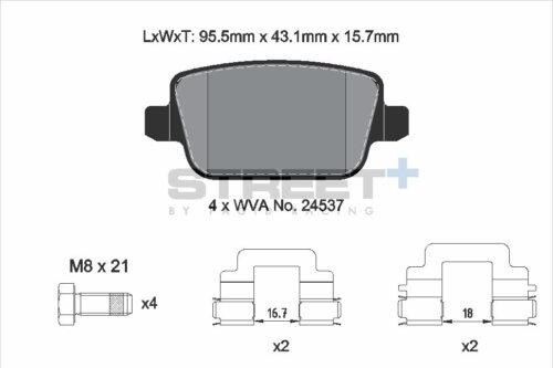 Pagid Street+ rear brake pads for Ford Scorpio, Ford Focus