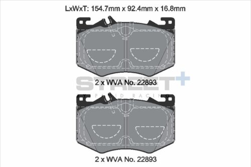 Pagid Street+ front brake pads for Mercedes-Benz CL, Mercedes-Benz CLA