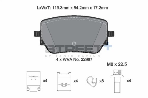 Pagid Street+ rear brake pads for Mercedes-Benz A-Class, Mercedes-Benz GLA-Class