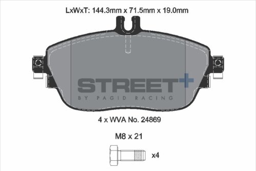 Pagid Street+ front brake pads for Infiniti Q30, Mercedes-Benz B-Class