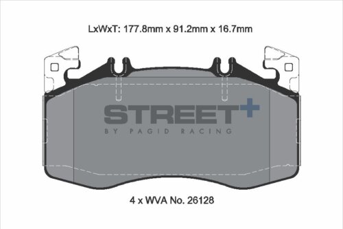 Pagid Street+ front brake pads for Mercedes-Benz CLA, Mercedes-Benz CLA-Class