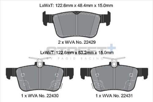Pagid Street+ rear brake pads for Honda Civic