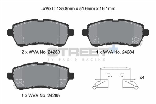Pagid Street+ front brake pads for Suzuki Baleno, Ford Fiesta
